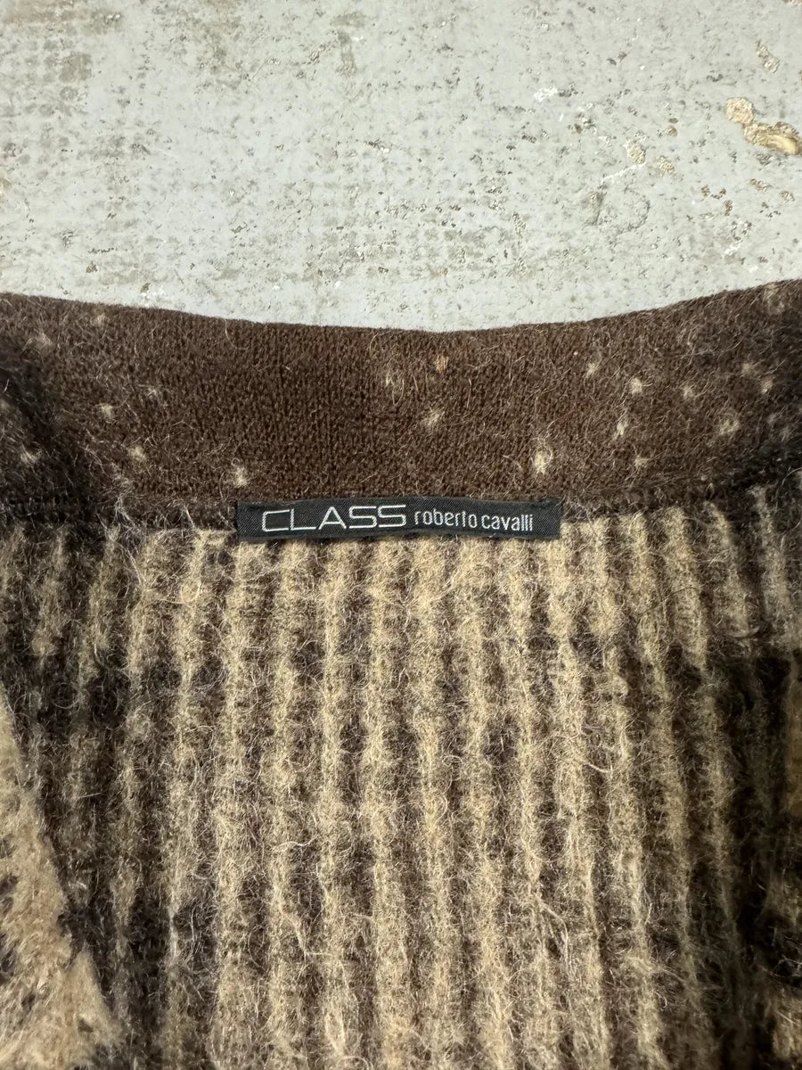 2000s Roberto Cavalli Brown Electric Safari Long Mohair Cardigan (M/L) 8