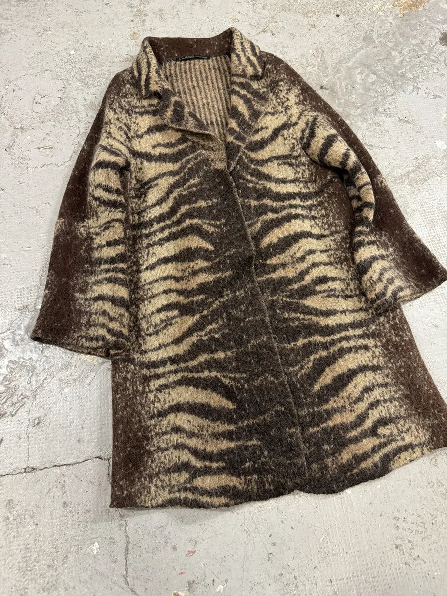 2000s Roberto Cavalli Brown Electric Safari Long Mohair Cardigan (M/L) 4