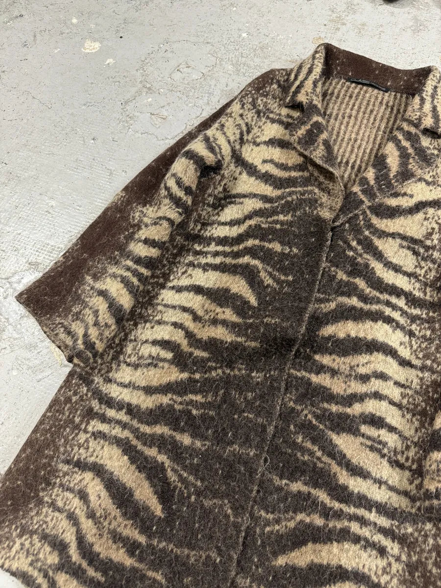 2000s Roberto Cavalli Brown Electric Safari Long Mohair Cardigan (M/L) 5
