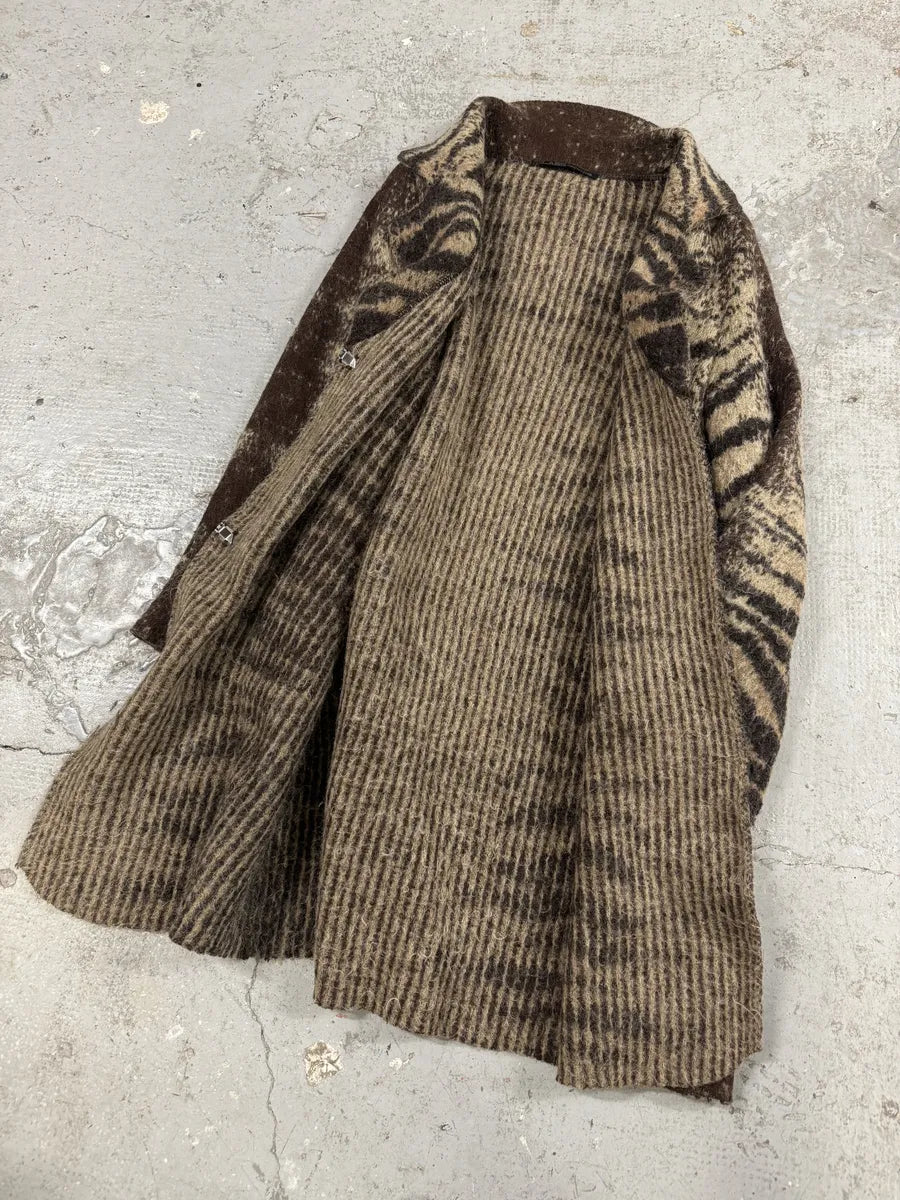 2000s Roberto Cavalli Brown Electric Safari Long Mohair Cardigan (M/L) 7