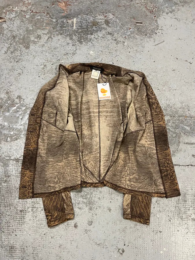 2000s Roberto Cavalli Brown Eroded Effect Cardigan  cSgyjcy 4