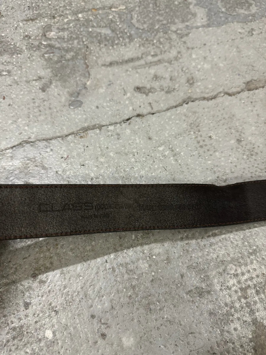 2000s Roberto Cavalli Brown Faded Crocodile Effect Pattern Leather Belt dLNTavy 4