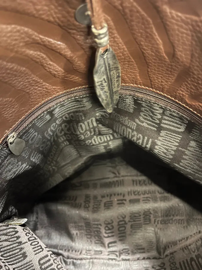 2000s Roberto Cavalli Brown Handle Leather Relief Savage Bag (OS) KSZiPgx 3