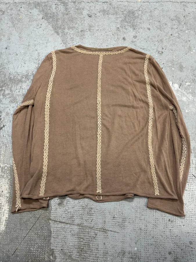 2000s Roberto Cavalli Brown Leather Laced Longsleeves (M/L) sCpPaDe 3