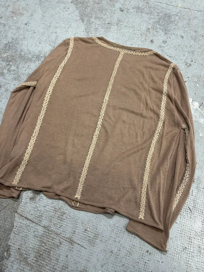 2000s Roberto Cavalli Brown Leather Laced Longsleeves (M/L) sCpPaDe 6