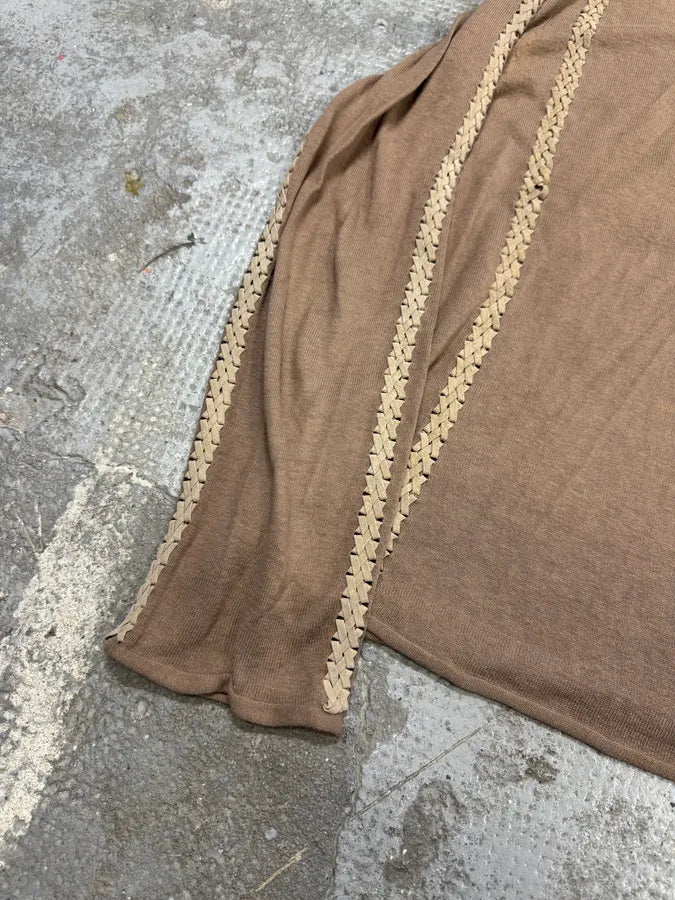 2000s Roberto Cavalli Brown Leather Laced Longsleeves (M/L) sCpPaDe 8