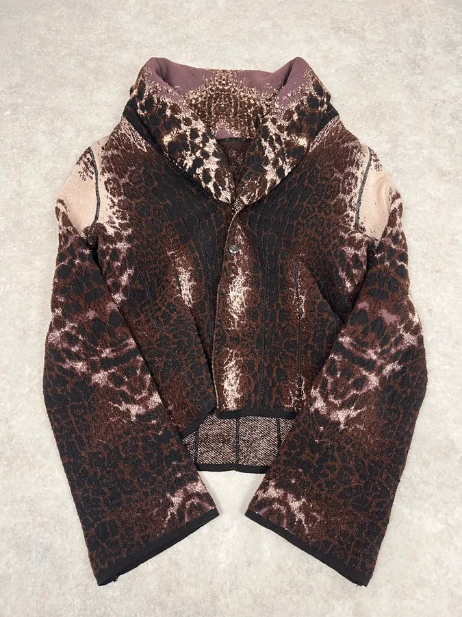 2000s Roberto Cavalli Brown Leopard Gradient Cardigan CnukDex 0