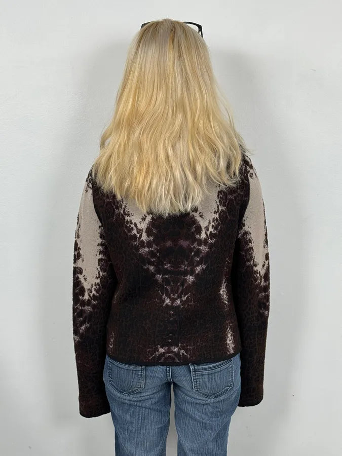2000s Roberto Cavalli Brown Leopard Gradient Cardigan CnukDex 2