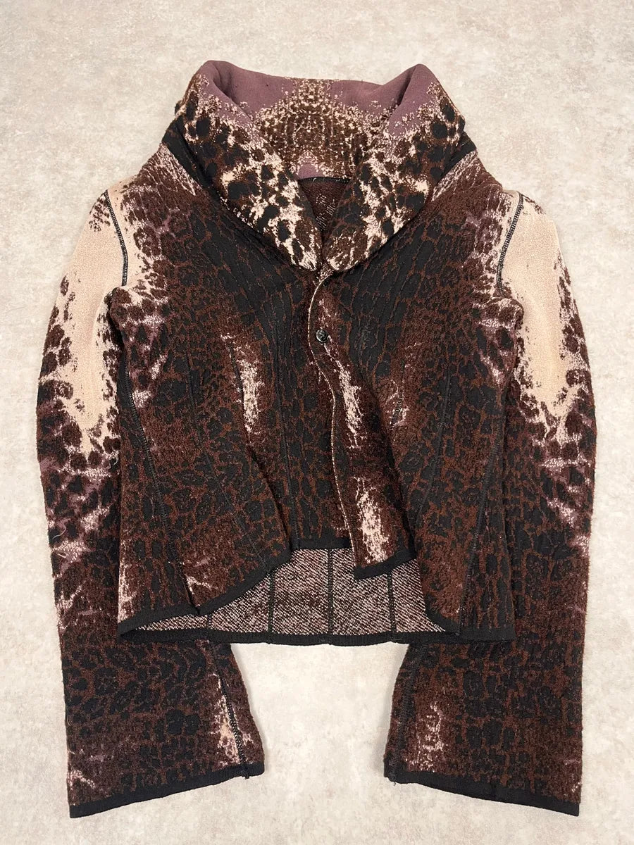 2000s Roberto Cavalli Brown Leopard Gradient Cardigan CnukDex 3