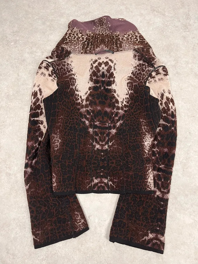 2000s Roberto Cavalli Brown Leopard Gradient Cardigan CnukDex 5