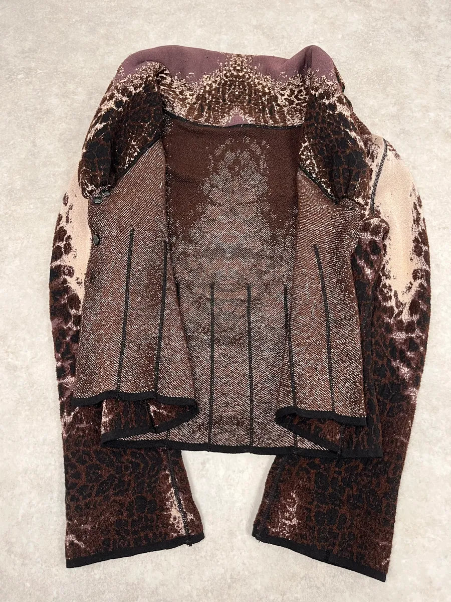 2000s Roberto Cavalli Brown Leopard Gradient Cardigan CnukDex 6