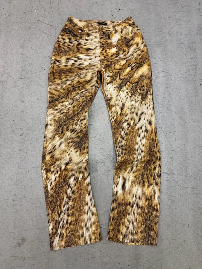 2000s Roberto Cavalli Brown Leopard Print Pants sVqSpbq 0