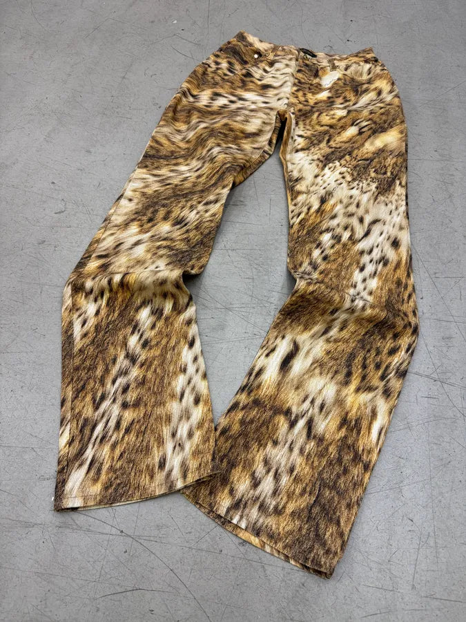 2000s Roberto Cavalli Brown Leopard Print Pants sVqSpbq 10