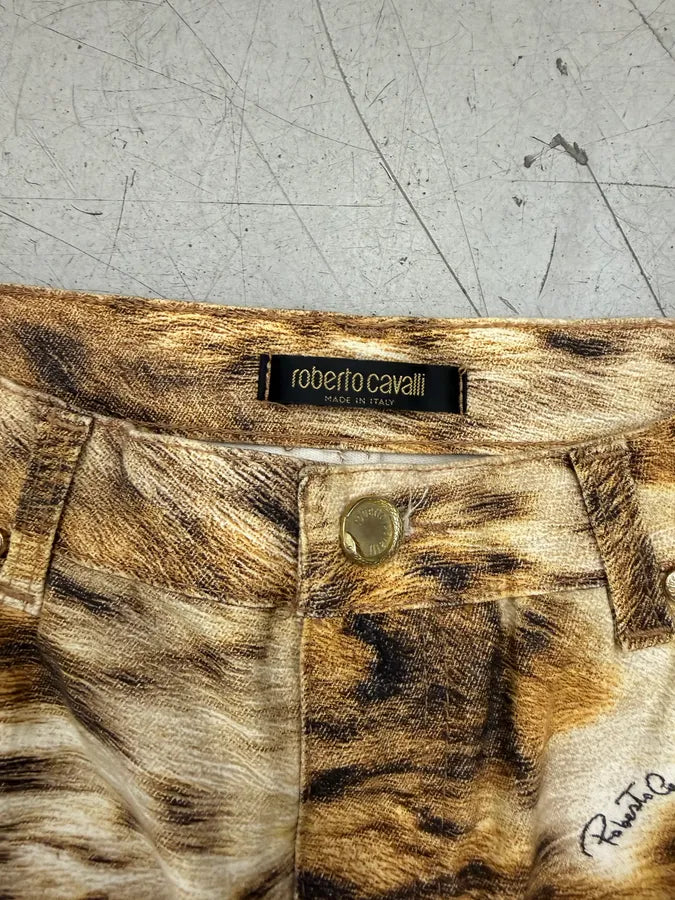 2000s Roberto Cavalli Brown Leopard Print Pants sVqSpbq 12
