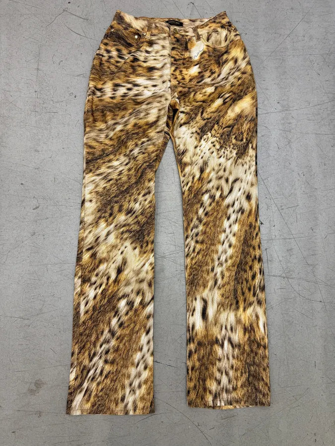 2000s Roberto Cavalli Brown Leopard Print Pants sVqSpbq 5