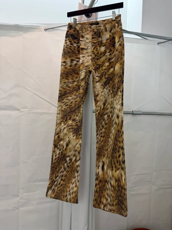 2000s Roberto Cavalli Brown Leopard Print Pants sVqSpbq 7