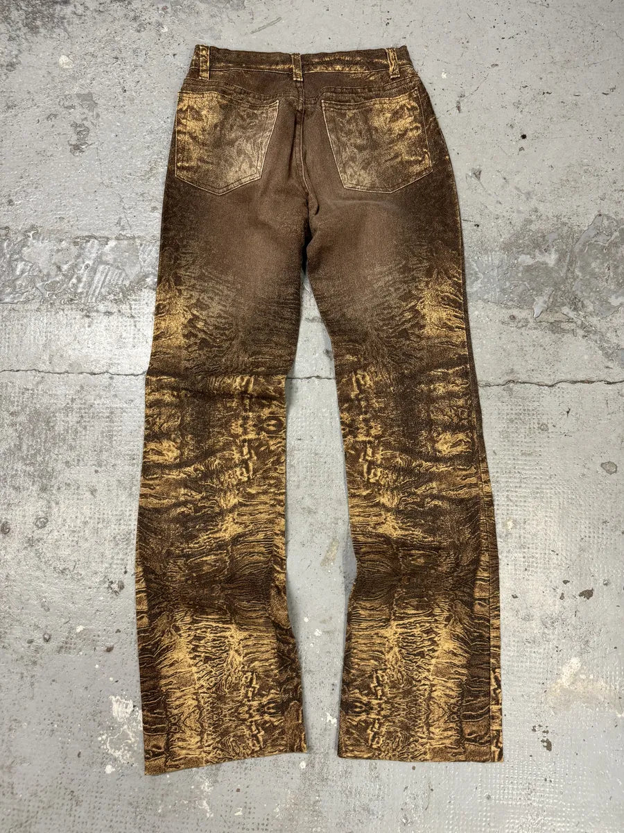 2000s Roberto Cavalli Brown Marble Effect Pants PJIgFsB 1