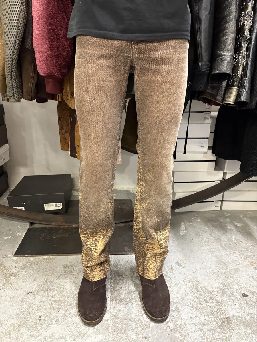 2000s Roberto Cavalli Brown Marble Effect Pants PJIgFsB 2