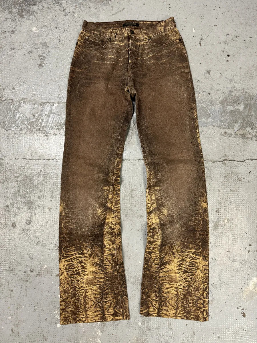 2000s Roberto Cavalli Brown Marble Effect Pants PJIgFsB 4