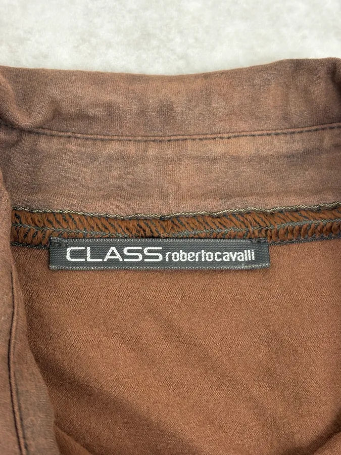 2000s Roberto Cavalli Brown Premium Leather Shirt HzDQJLX 10