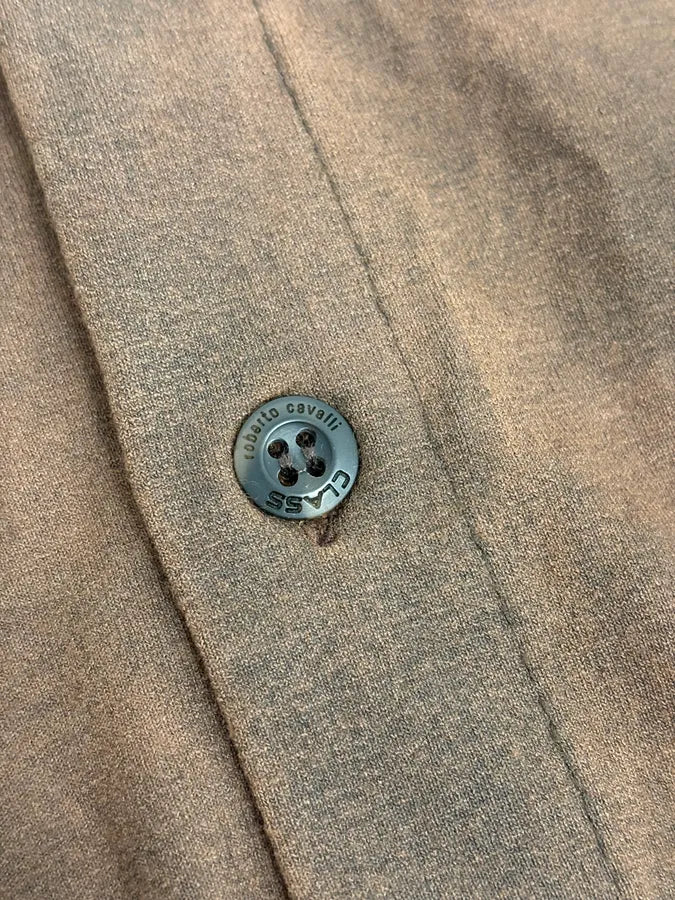 2000s Roberto Cavalli Brown Premium Leather Shirt HzDQJLX 8