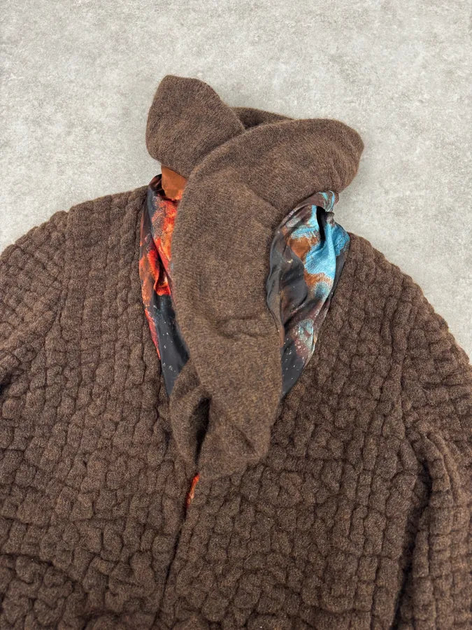2000s Roberto Cavalli Brown Puffy Textured Cardigan IwvCrIx 5