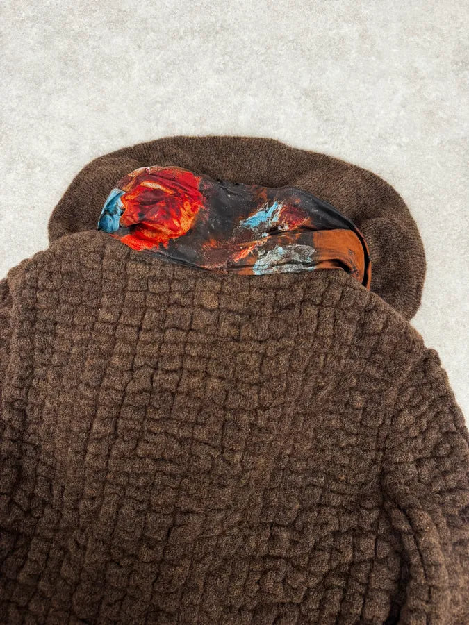 2000s Roberto Cavalli Brown Puffy Textured Cardigan IwvCrIx 7