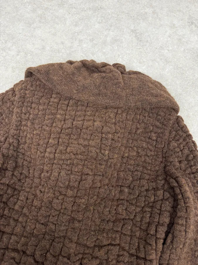 2000s Roberto Cavalli Brown Puffy Textured Cardigan IwvCrIx 6