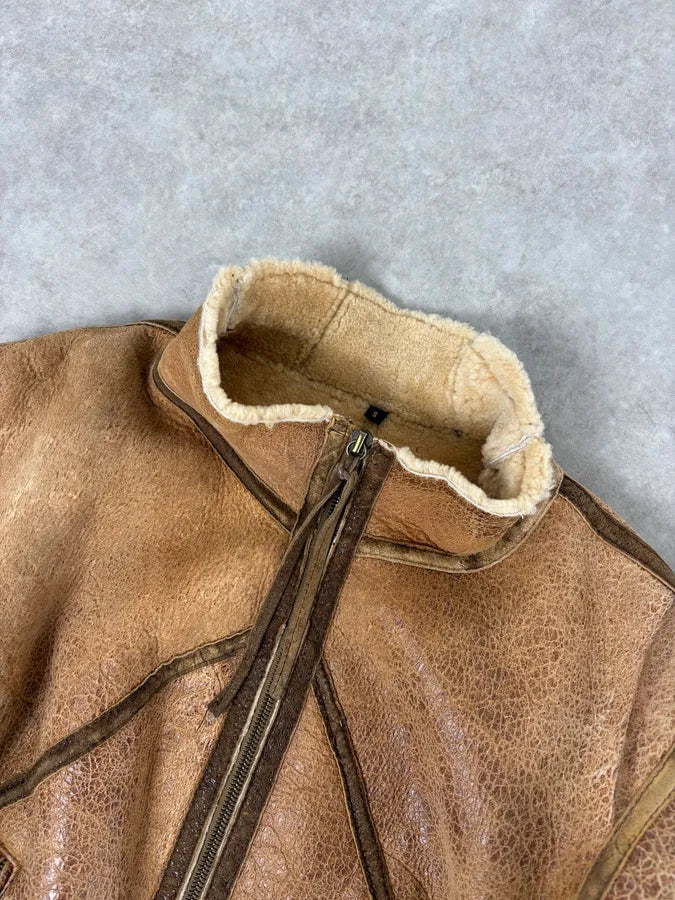 2000s Roberto Cavalli Brown Pure Shearling Leather Jacket HskzZyj 5