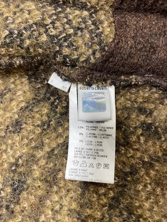 2000s Roberto Cavalli Brown Safari Zebra Wool Zip-up Cardigan (M/L) fCAwzSY 10