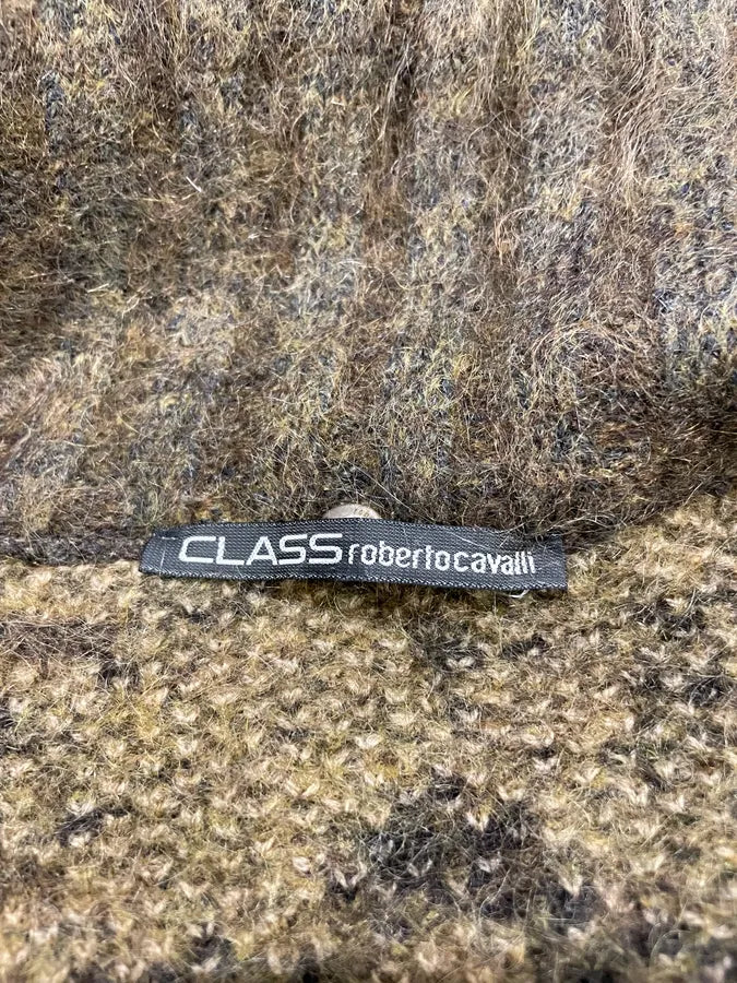 2000s Roberto Cavalli Brown Safari Zebra Wool Zip-up Cardigan (M/L) fCAwzSY 9