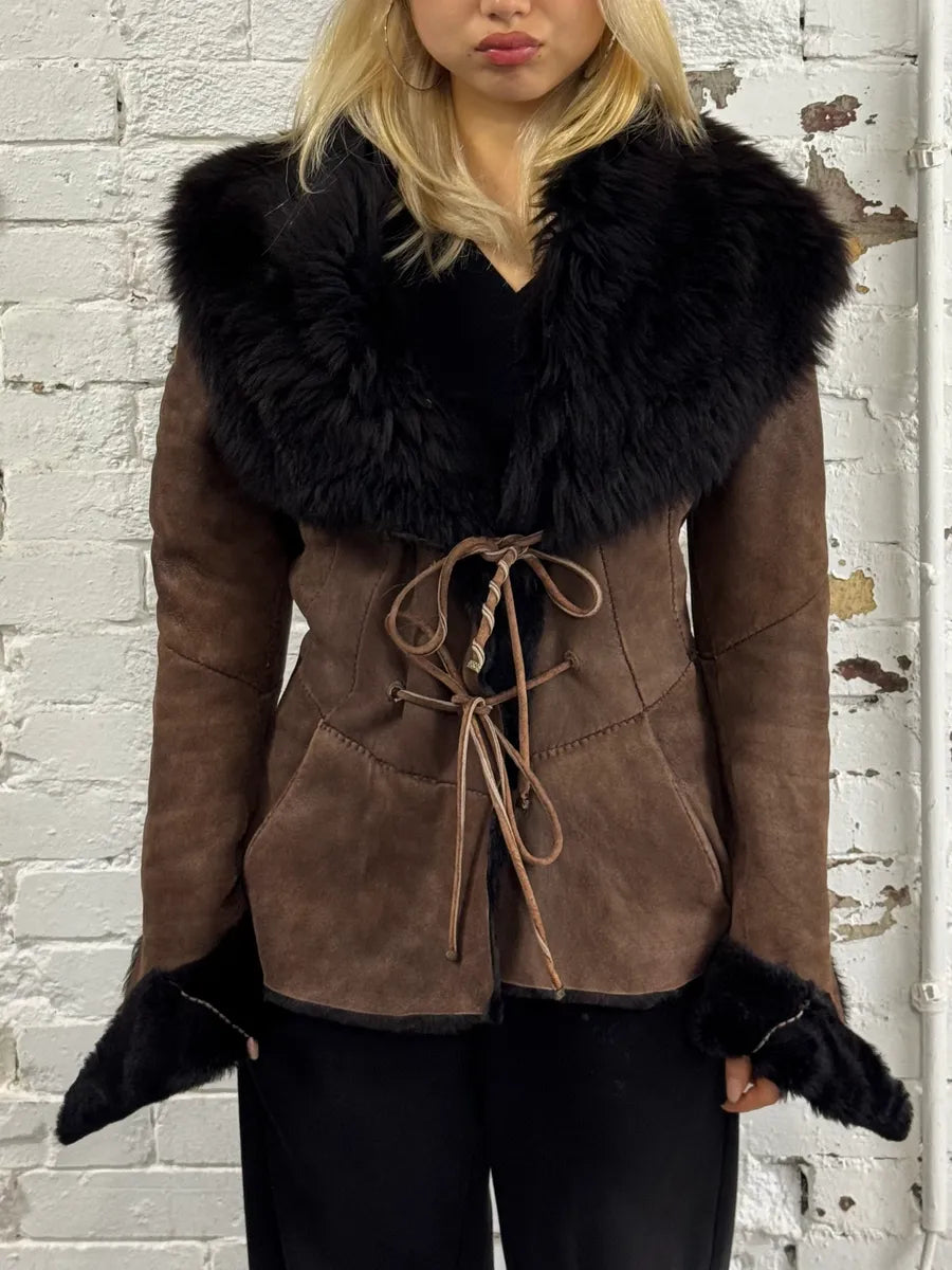 2000s Roberto Cavalli Brown Shearling Jacket CDAcIXE 0