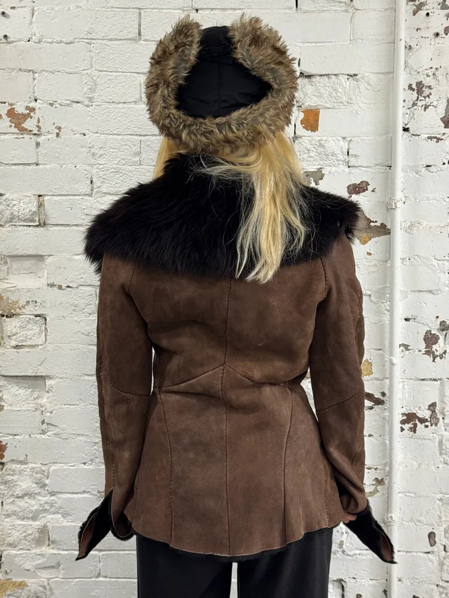 2000s Roberto Cavalli Brown Shearling Jacket CDAcIXE 1