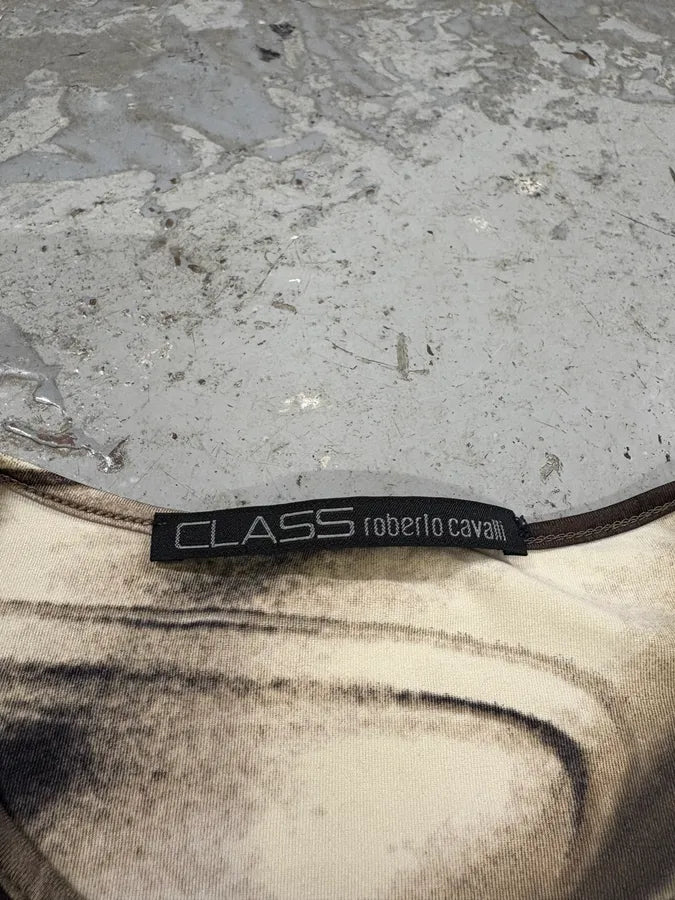 2000s Roberto Cavalli Brown Spectrum Abstract Top SvRQWeK 5