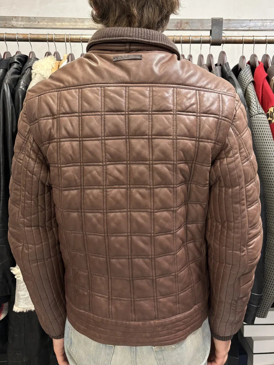 2000s Roberto Cavalli Brown Square Detachable Sleeves Leather Jacket XPJZttt 5