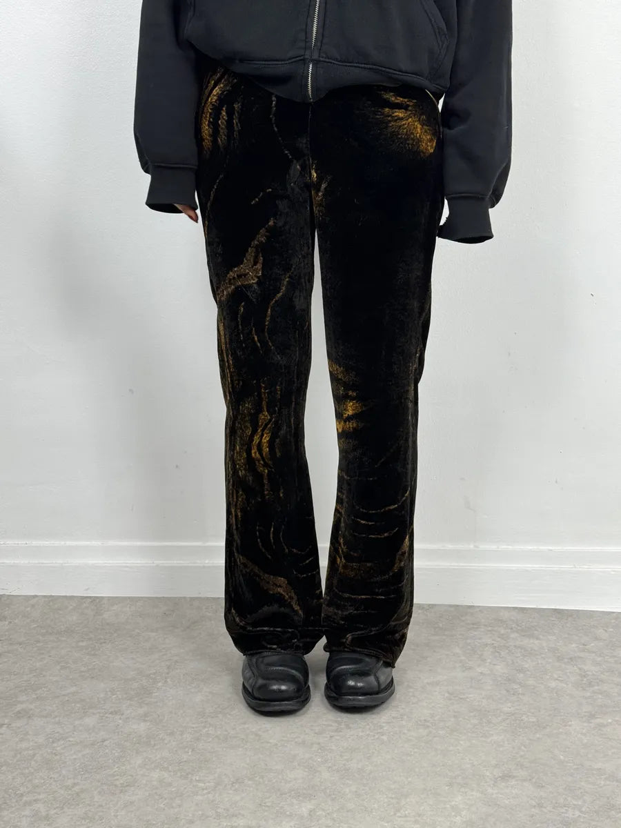 2000s Roberto Cavalli Brown Velvet Cozy Pants jKBTxjX 2