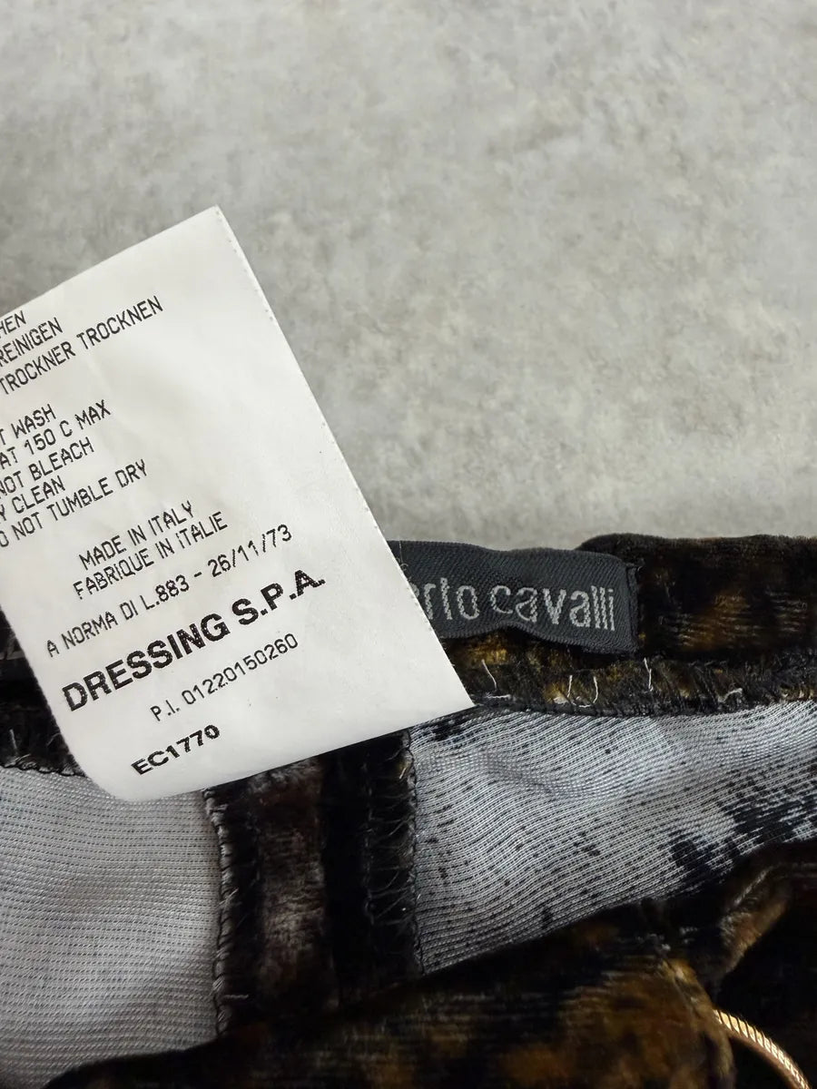 2000s Roberto Cavalli Brown Velvet Cozy Pants jKBTxjX 9