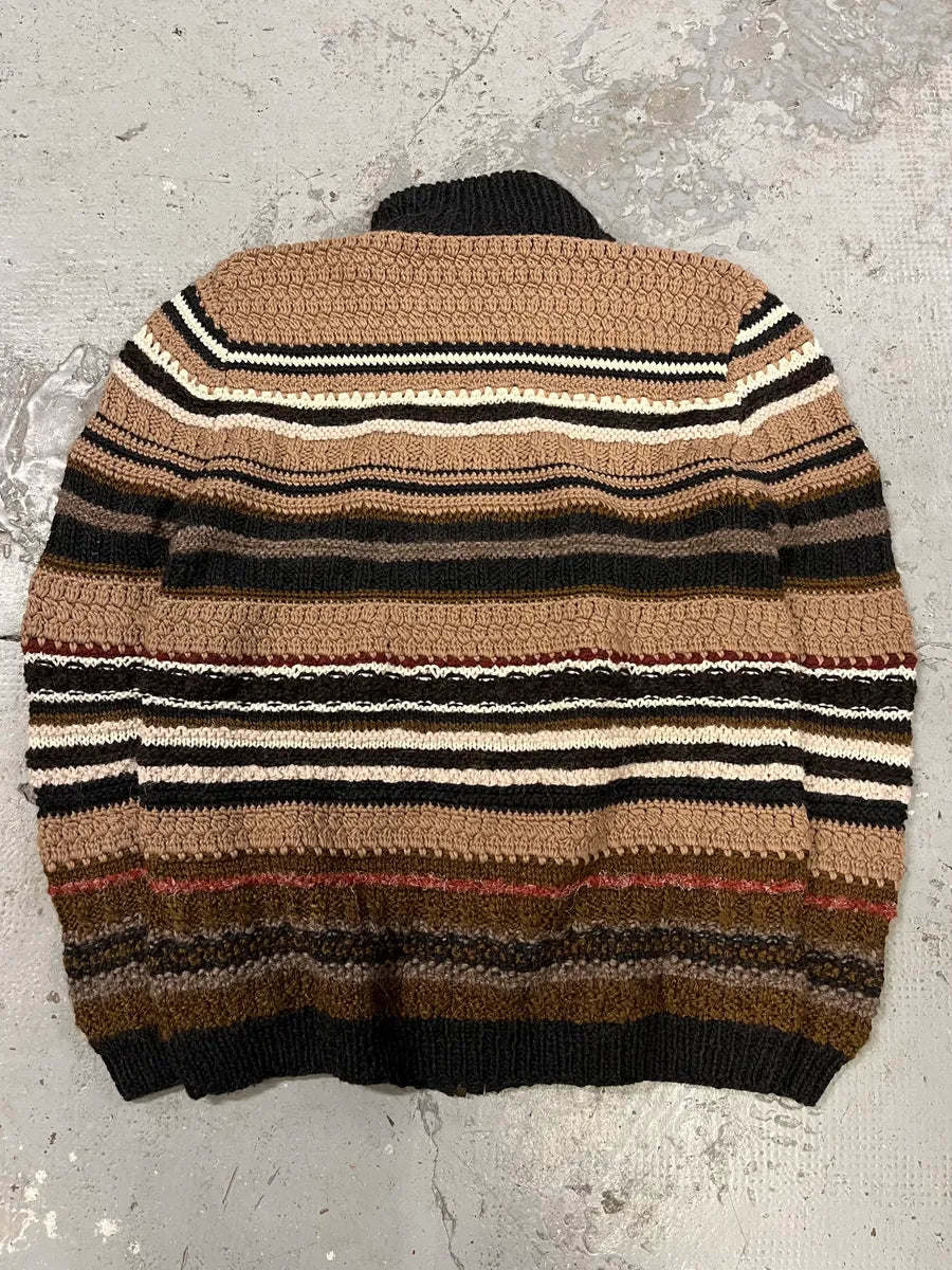 2000s Roberto Cavalli Brown Wool Zip-up Sweater (M/L) ioYOMPm 1