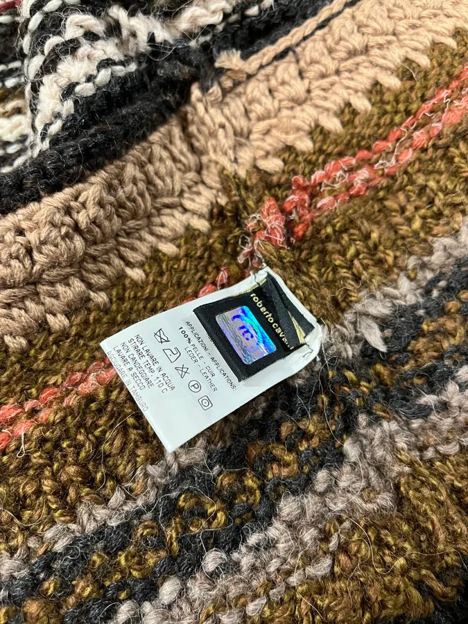 2000s Roberto Cavalli Brown Wool Zip-up Sweater (M/L) ioYOMPm 10