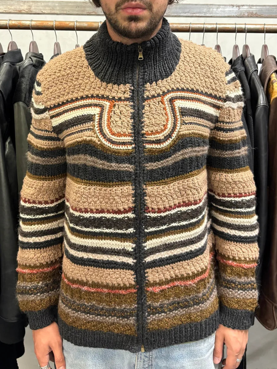 2000s Roberto Cavalli Brown Wool Zip-up Sweater (M/L) ioYOMPm 2