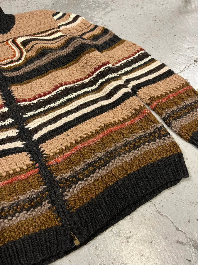 2000s Roberto Cavalli Brown Wool Zip-up Sweater (M/L) ioYOMPm 7