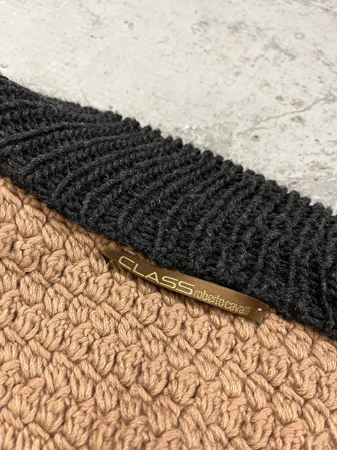 2000s Roberto Cavalli Brown Wool Zip-up Sweater (M/L) ioYOMPm 8