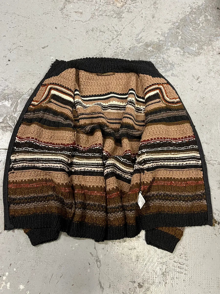 2000s Roberto Cavalli Brown Wool Zip-up Sweater (M/L) ioYOMPm 9