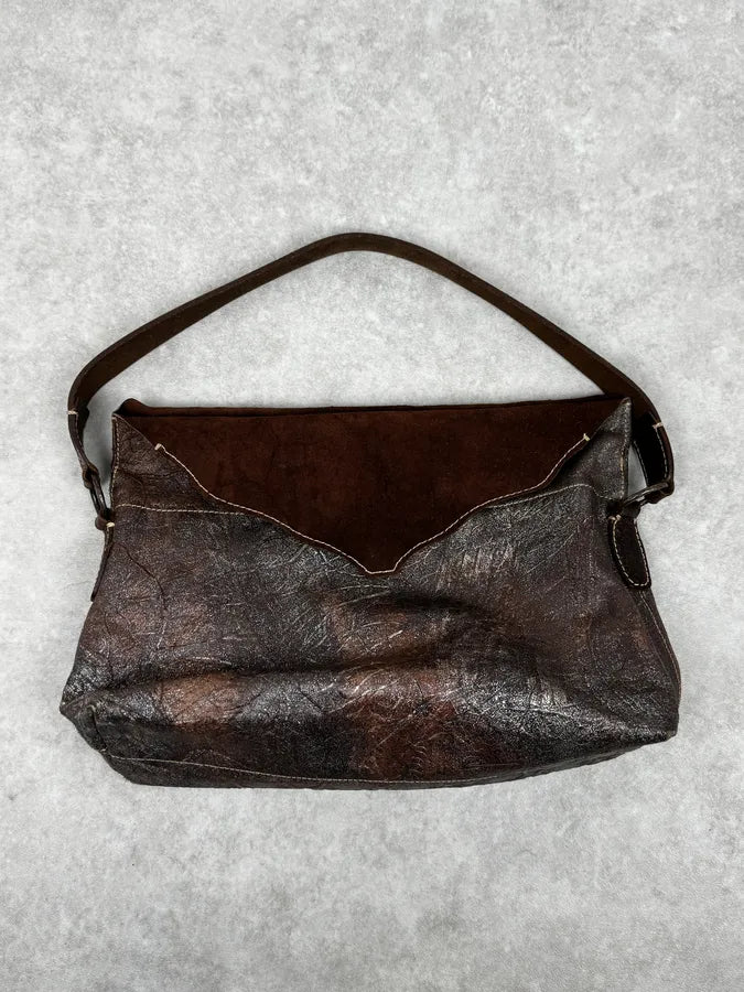 2000s Roberto Cavalli Brut Brown Leather Handle Bag xkDxOsY 4