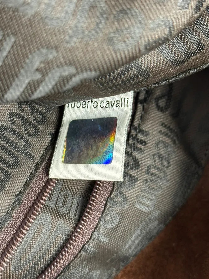 2000s Roberto Cavalli Brut Brown Leather Handle Bag xkDxOsY 8