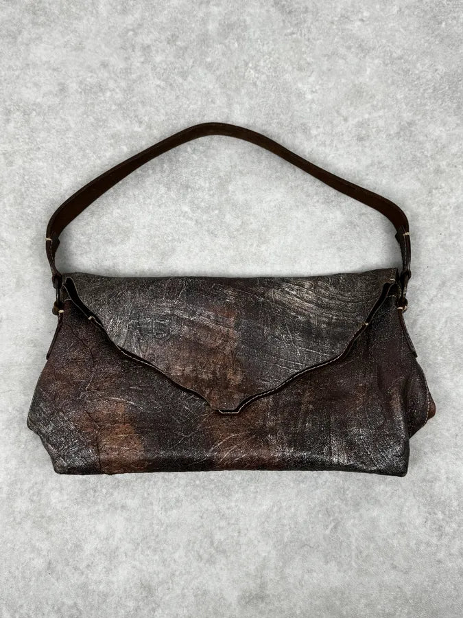 2000s Roberto Cavalli Brut Brown Leather Handle Bag xkDxOsY 2