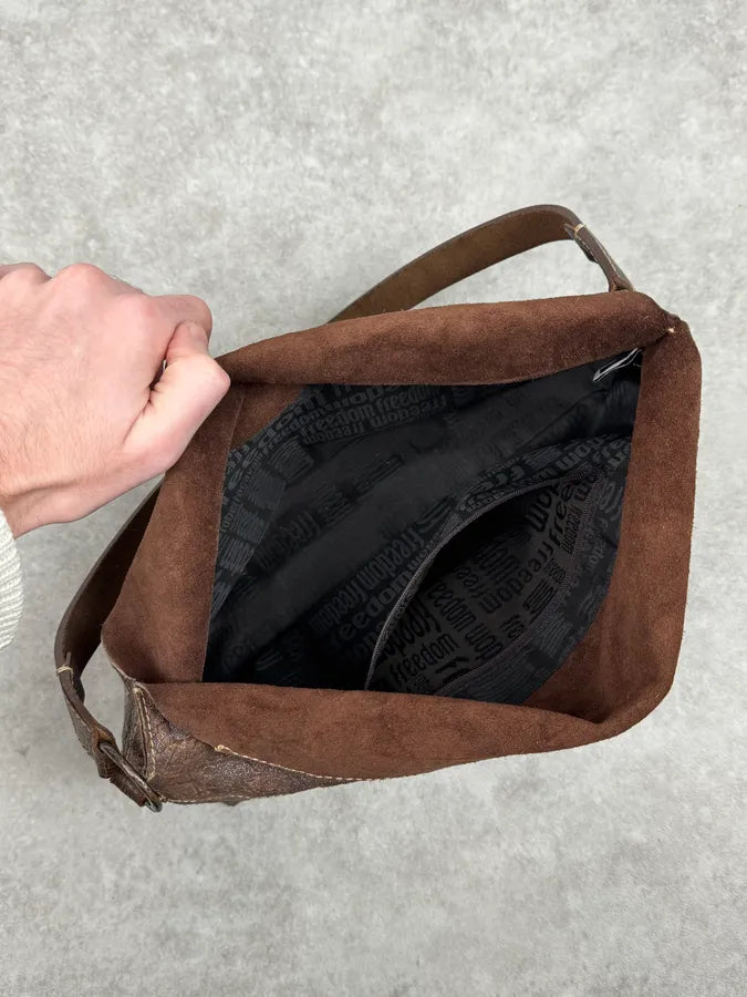 2000s Roberto Cavalli Brut Brown Leather Handle Bag xkDxOsY 7