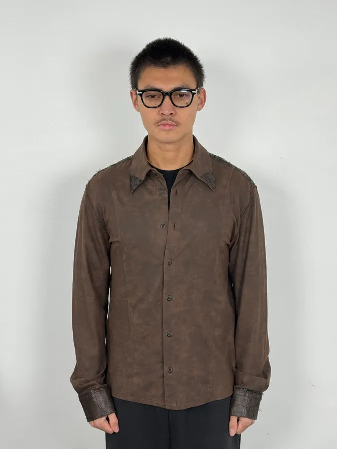 2000s Roberto Cavalli Brut Brown Shirt CkzRqxJ 1