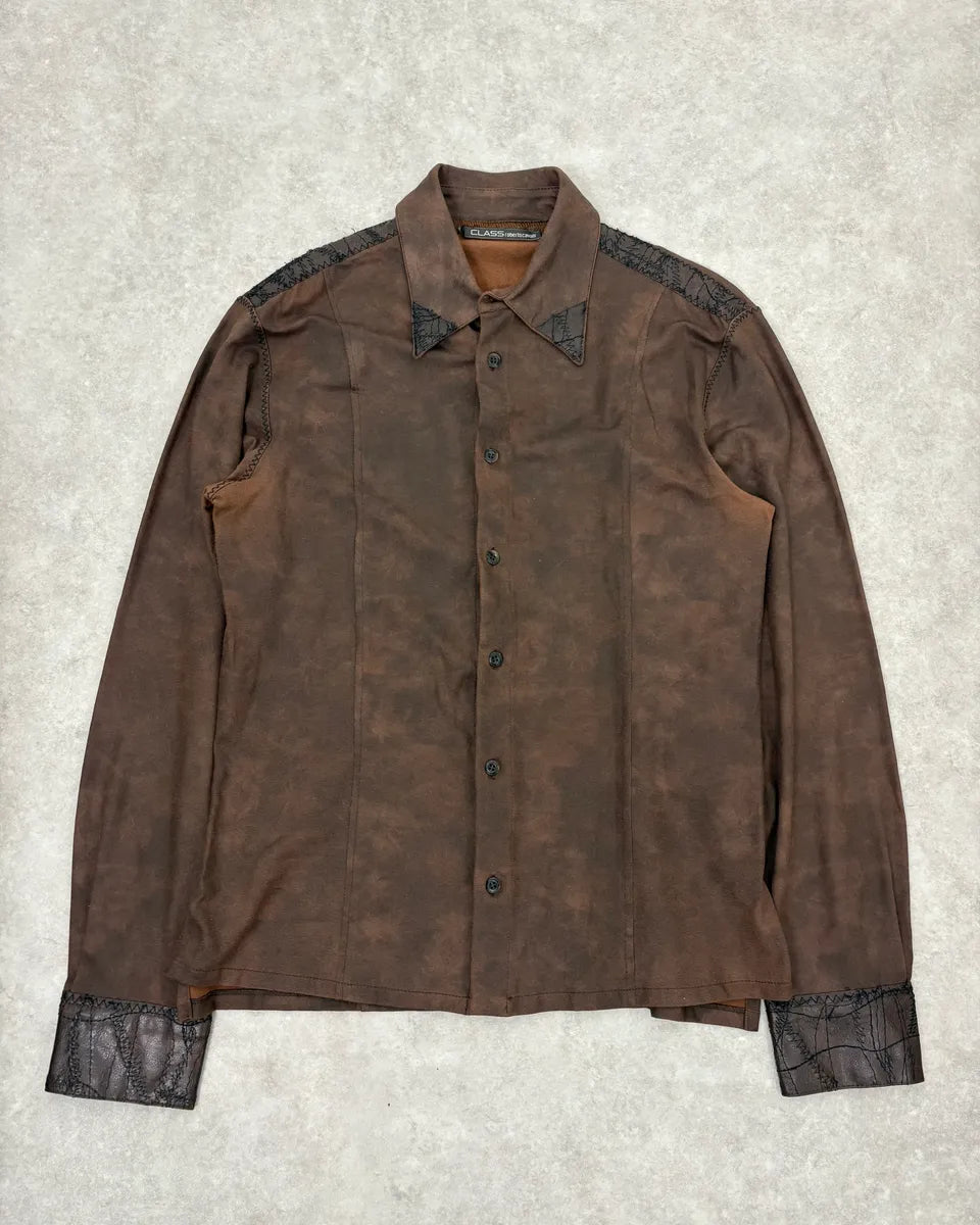 2000s Roberto Cavalli Brut Brown Shirt CkzRqxJ 0