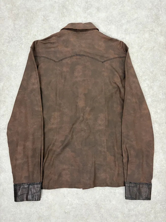 2000s Roberto Cavalli Brut Brown Shirt CkzRqxJ 5